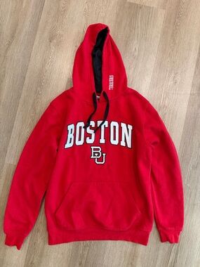 Stadium Athletics Red Boston Hoodie with Black Lining